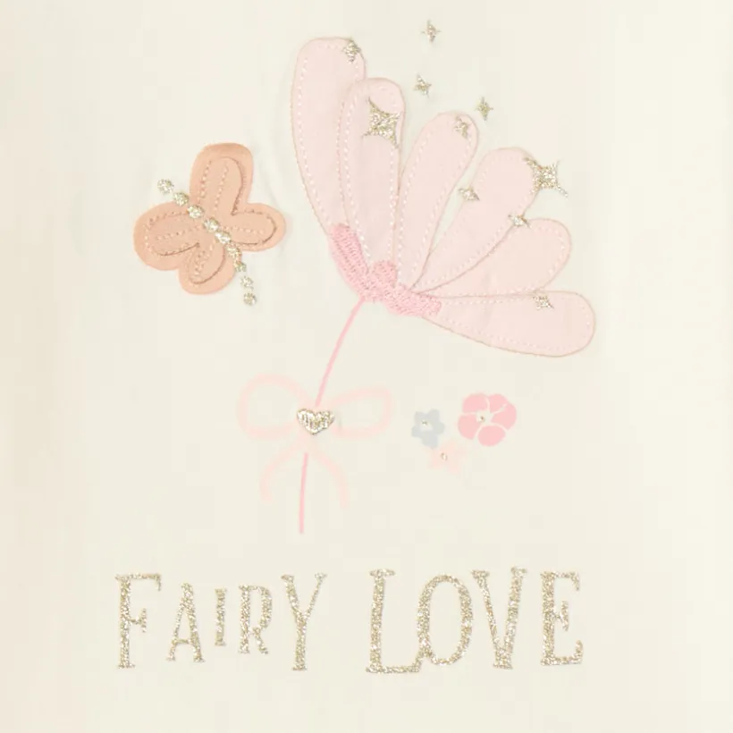 Langarm T-shirt voor meisjes met fantasie appliqué