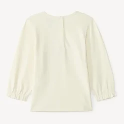 Langarm T-shirt voor meisjes met een berenpatch