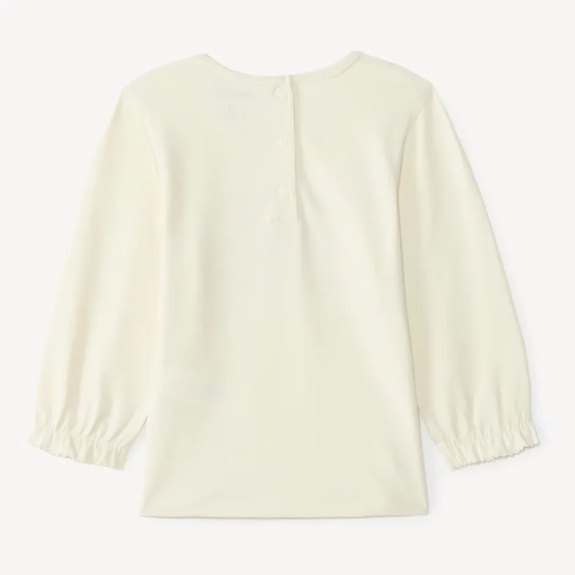 Langarm T-shirt voor meisjes met een berenpatch