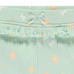 Lang broekje met volant en fantasieprint meisjes