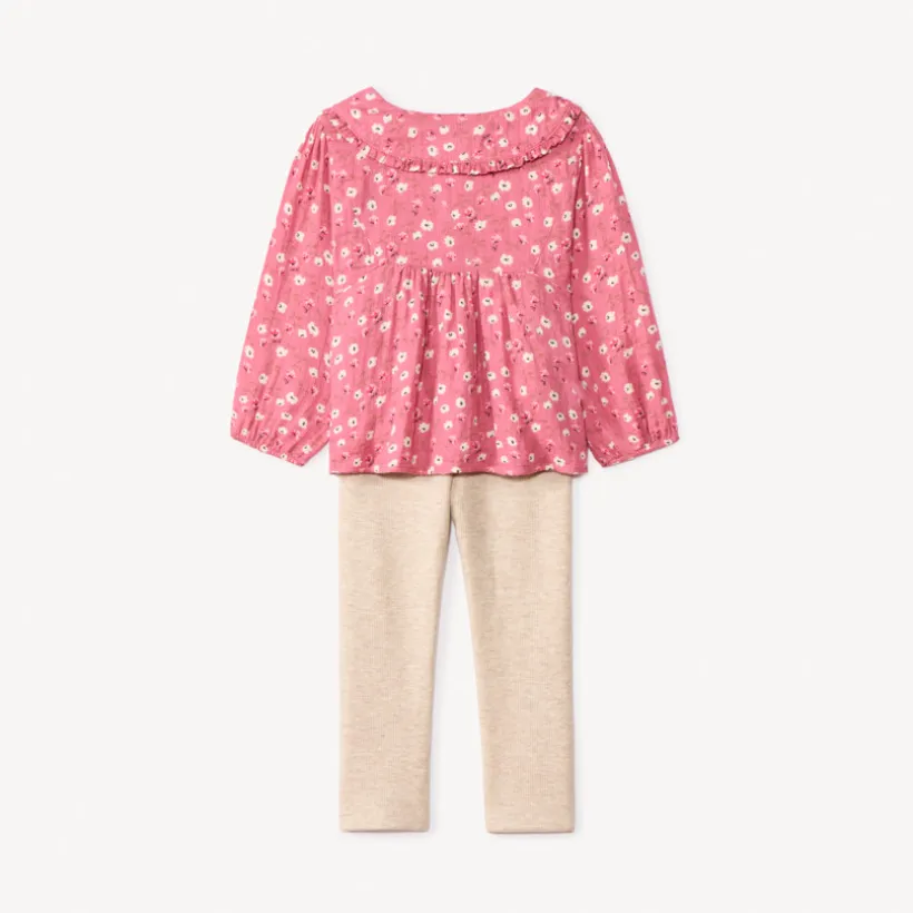 Lang 2-delig ensemble met bloemenprint meisjes