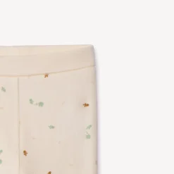 Lang 2-delig geribd jersey set met plantenprint meisjes écru