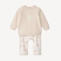 Lang 2-delig molletonset met olifantenmotief voor baby’s