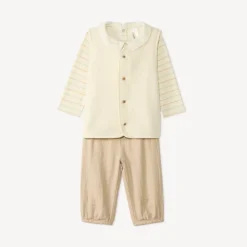 Langdurige 3-delige set voor babyjongens met een sherpa vest