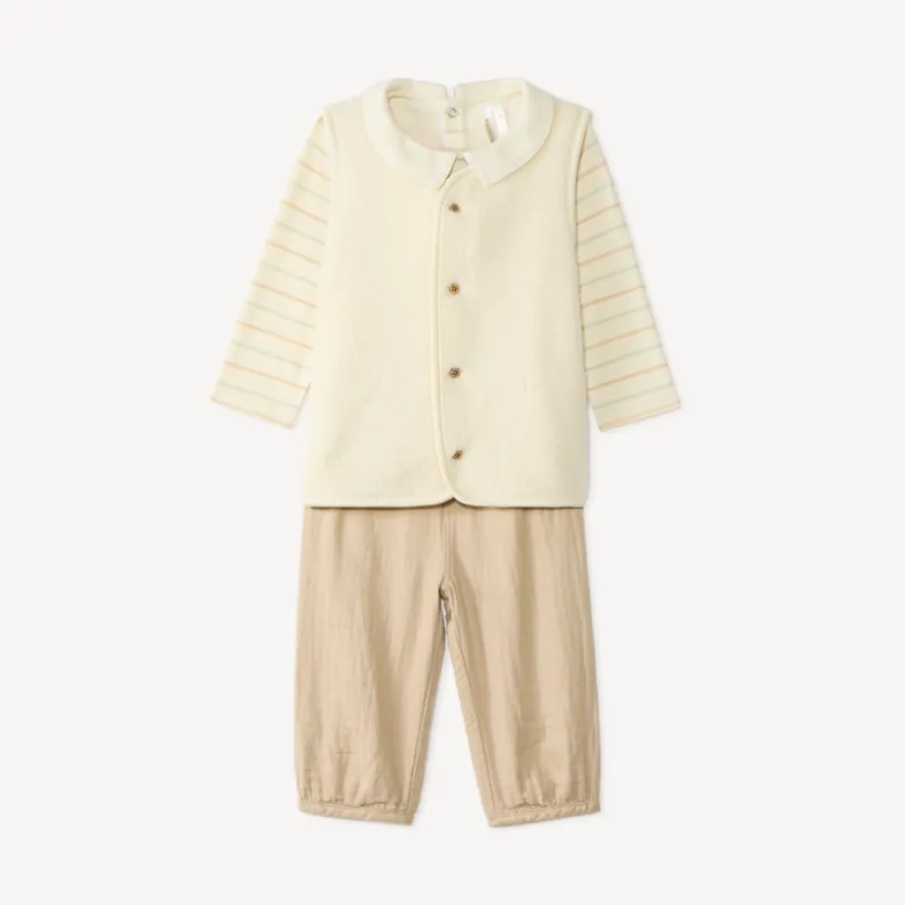 Langdurige 3-delige set voor babyjongens met een sherpa vest