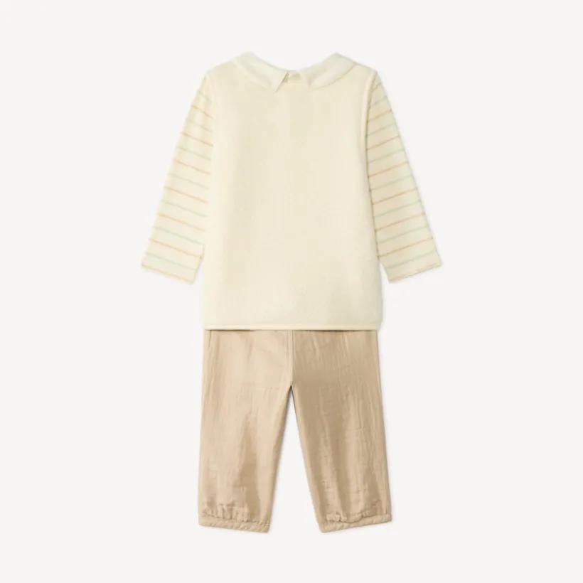 Langdurige 3-delige set voor babyjongens met een sherpa vest