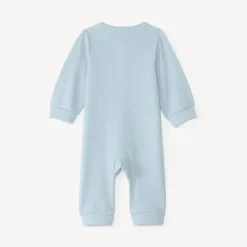 Langdurige jongensbabykleding in geribbelde stof met robotborduurwerk