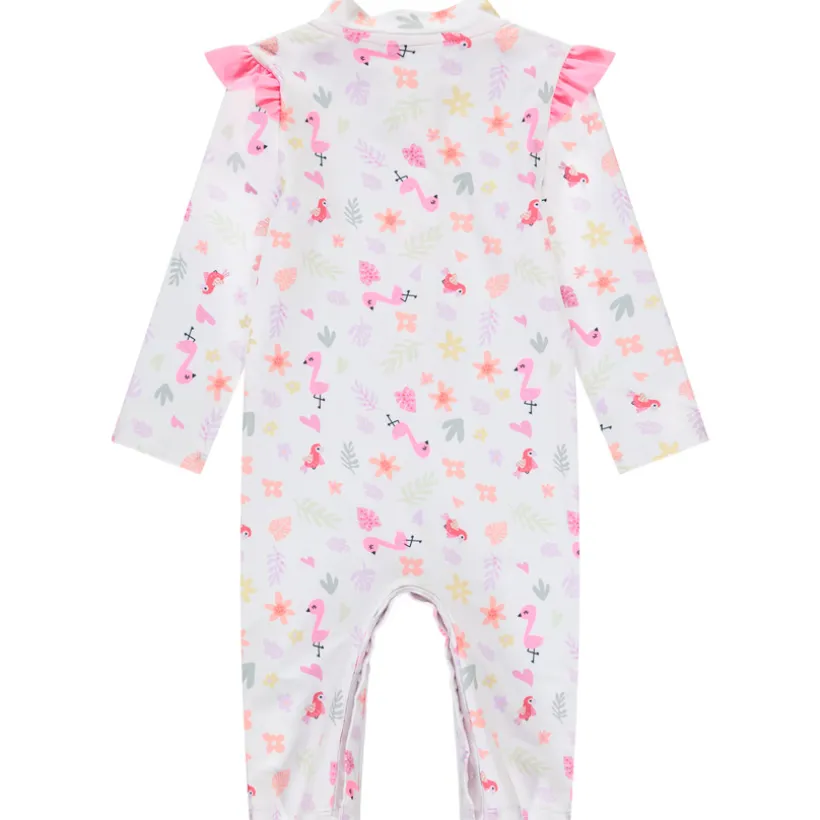Lange badcombinatie anti-UV met flamingoprint meisjes