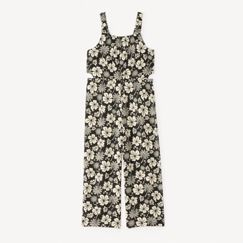 Lange bloesem jumpsuit met schouderbanden meisjes