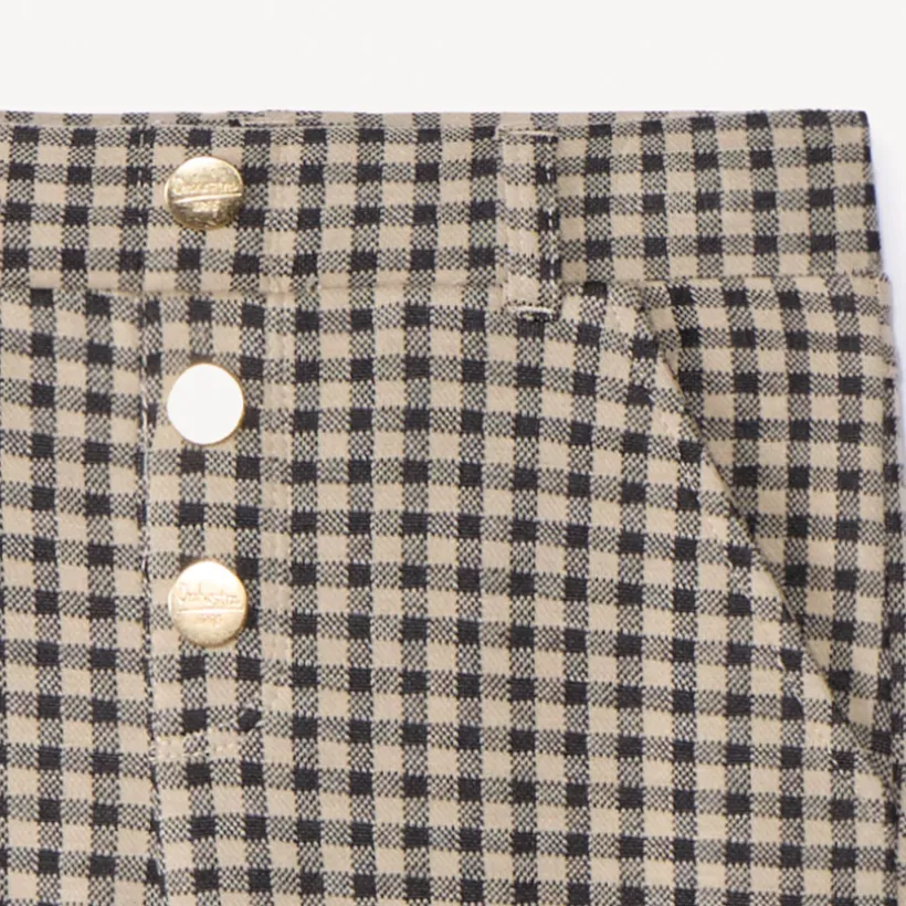 Lange broek in Milano-gaas met ruitprint meisjes