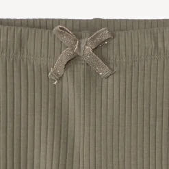 Lange effen geribbelde boxershort met sierstrikje meisjes