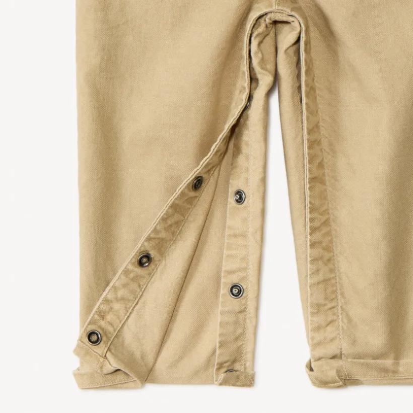 Lange effen twill salopette voor babyjongen