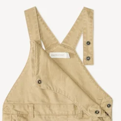 Lange effen twill salopette voor babyjongen
