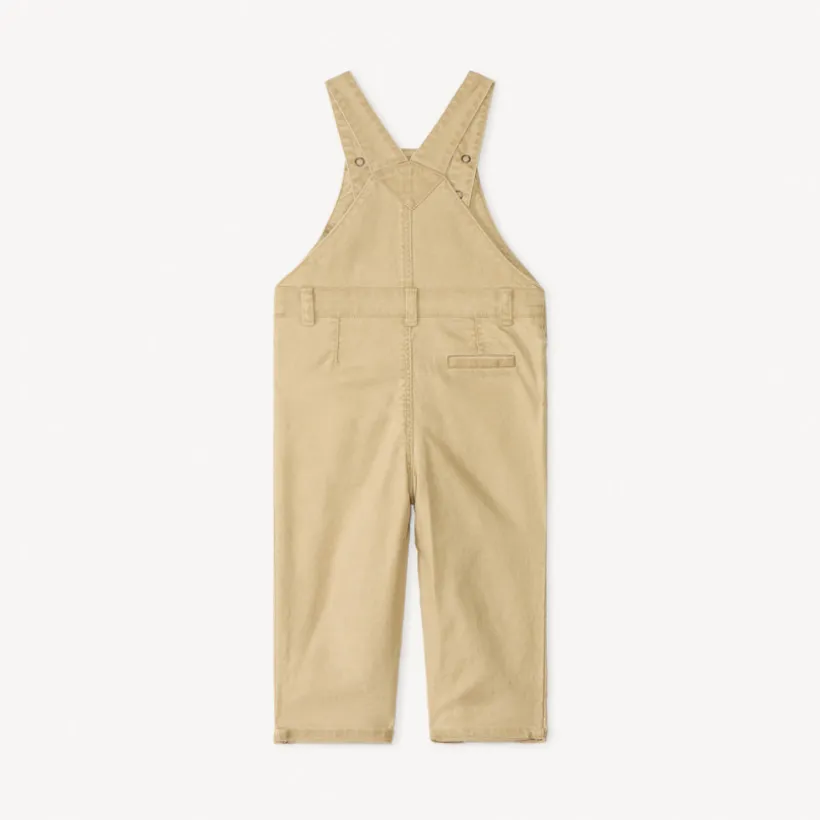 Lange effen twill salopette voor babyjongen