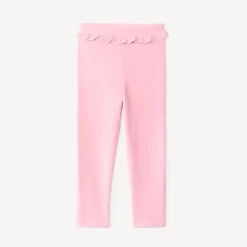 Lange geribde fluwelen broek met volant voor babymeisje