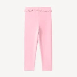 Lange geribde fluwelen broek met volant voor babymeisje