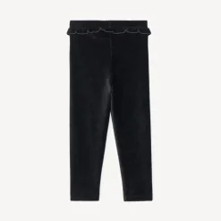 Lange geribde fluwelen broek met volant voor babymeisje