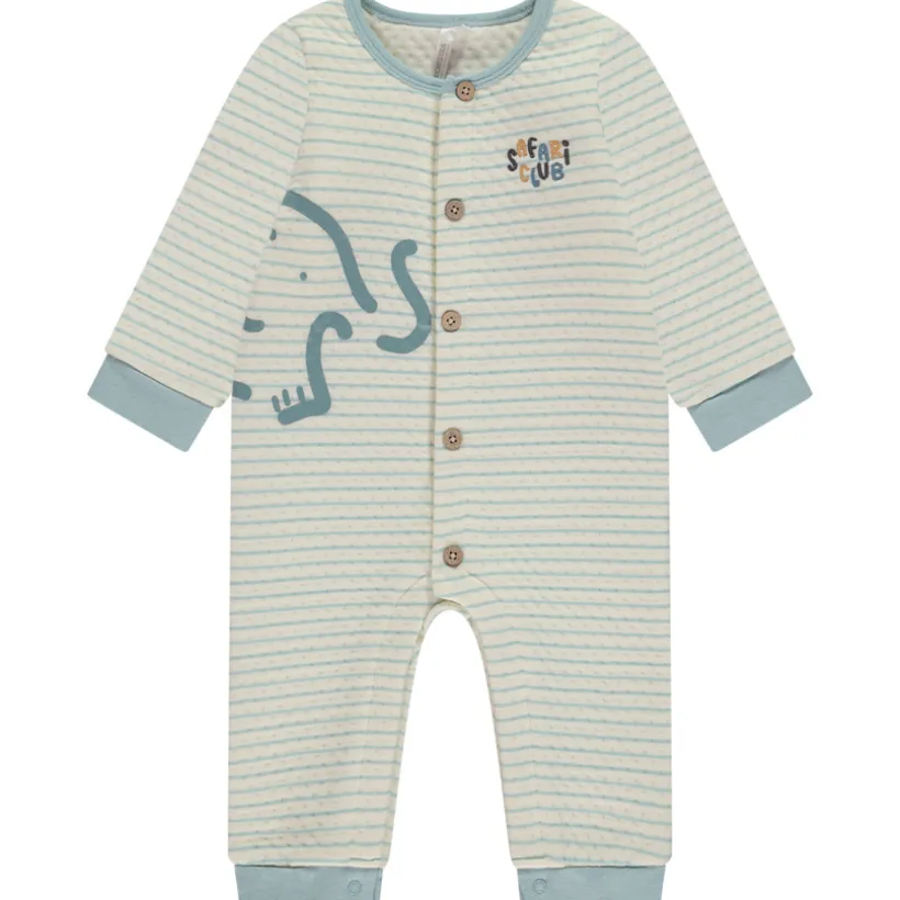 Lange gestreepte gebreide jumpsuit voor baby jongen