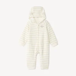 Lange gestreepte gevoerde jumpsuit voor baby