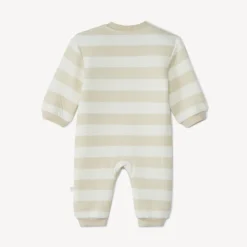 Lange gestreepte jumpsuit met olifantenborduursel voor baby