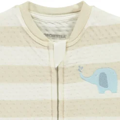 Lange gestreepte jumpsuit met olifantenborduursel voor baby