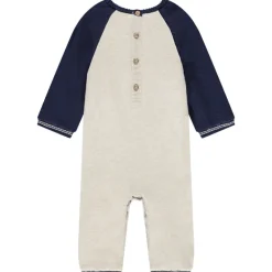 Lange jumpsuit in gebreid jacquard met sneeuwmannetjes voor jongen