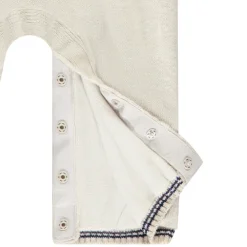 Lange jumpsuit in gebreid jacquard met sneeuwmannetjes voor jongen