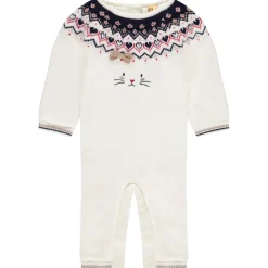 Lange jumpsuit in gebreid jacquard voor meisjes