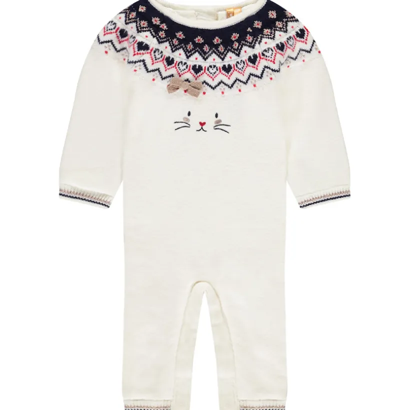 Lange jumpsuit in gebreid jacquard voor meisjes
