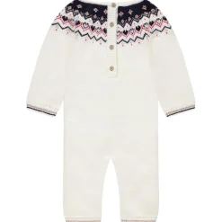 Lange jumpsuit in gebreid jacquard voor meisjes