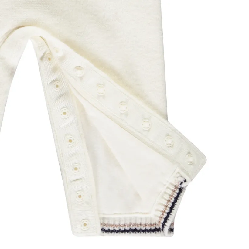 Lange jumpsuit in gebreid jacquard voor meisjes