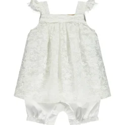 Lange jumpsuit meisjes met geborduurde ceremonie en 2-in-1 effect
