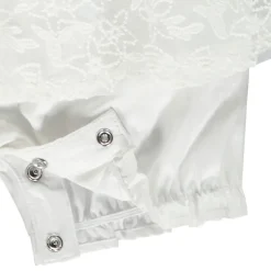 Lange jumpsuit meisjes met geborduurde ceremonie en 2-in-1 effect