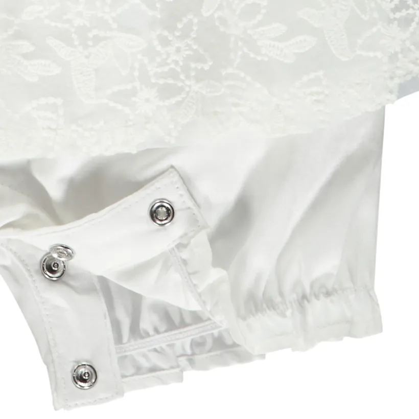 Lange jumpsuit meisjes met geborduurde ceremonie en 2-in-1 effect