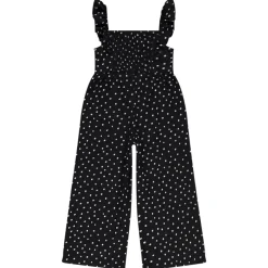 Lange jumpsuit met crinkle effect en stippenprint meisjes