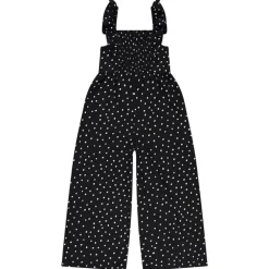 Lange jumpsuit met crinkle effect en stippenprint meisjes