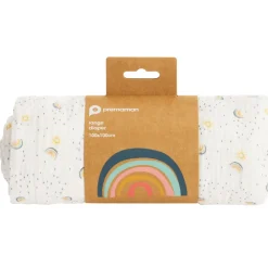 Lange katoenen gaas 100 x 100 cm met regenbogenprint