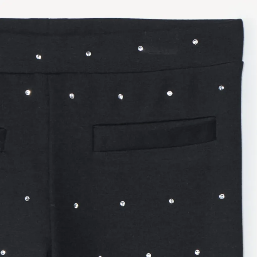 Lange milanobroek met strass meisjes