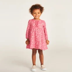 Lange mouwen bloesjurk met bloemenprint voor babymeisjes
