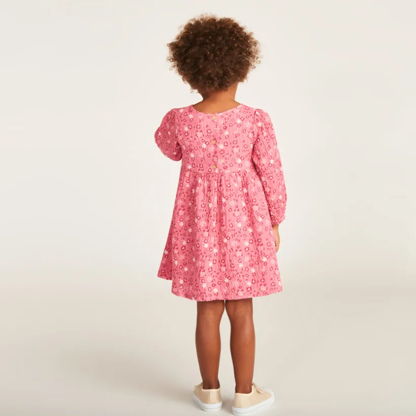 Lange mouwen bloesjurk met bloemenprint voor babymeisjes