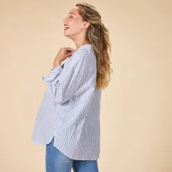 Lange mouwen gestreepte blouse voor dames