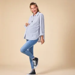 Lange mouwen gestreepte blouse voor dames