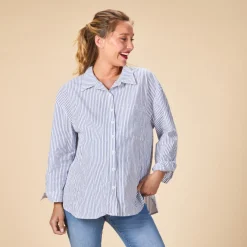 Lange mouwen gestreepte blouse voor dames