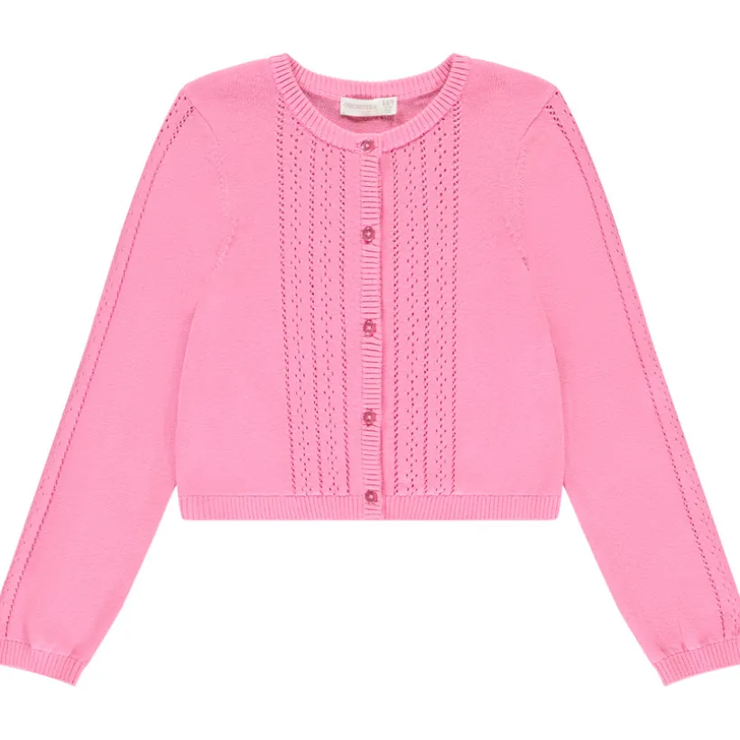 Lange mouwen gilet met steekpatronen meisjes