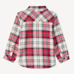 Langemouwenhemd in flanel met ruitpatroon voor babyjongens