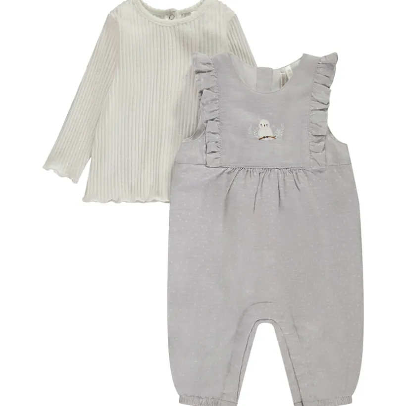 Lange mouwen T-shirt en salopette meisjes