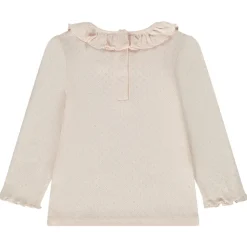 Lange mouwen T-shirt in Pointelle mesh voor baby meisjes