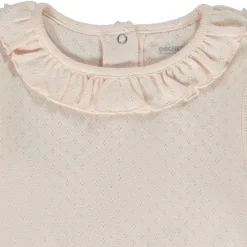 Lange mouwen T-shirt in Pointelle mesh voor baby meisjes