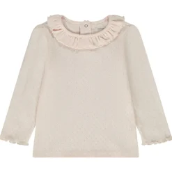 Lange mouwen T-shirt in Pointelle mesh voor baby meisjes