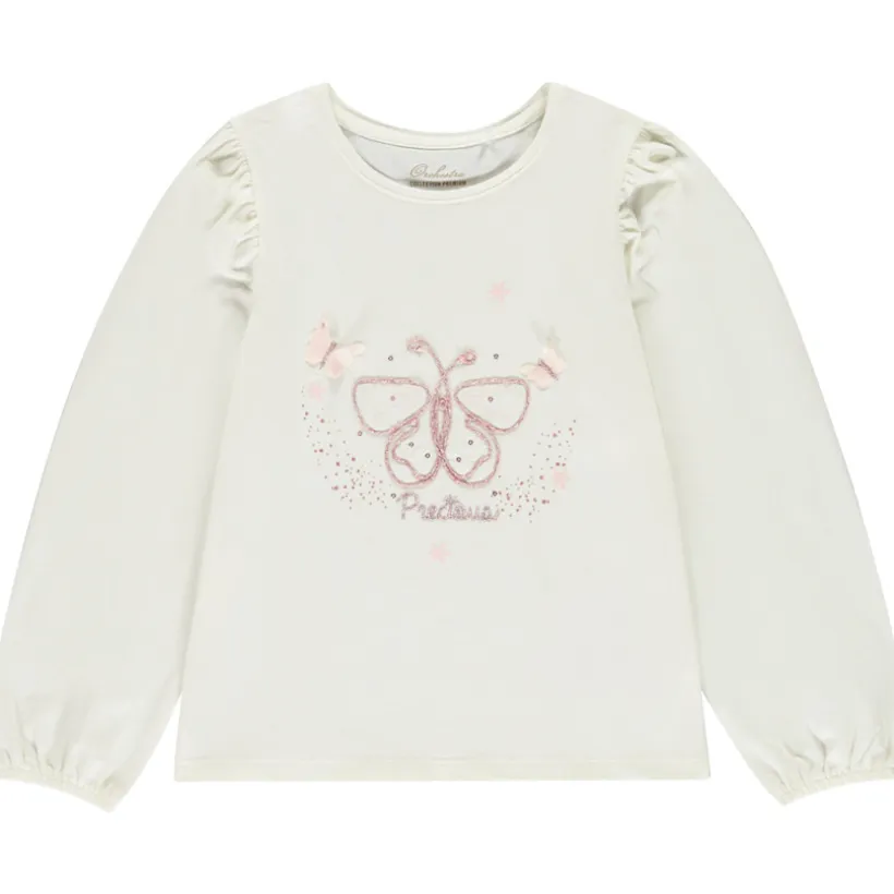 Lange mouwen T-shirt met cording vlinder meisjes